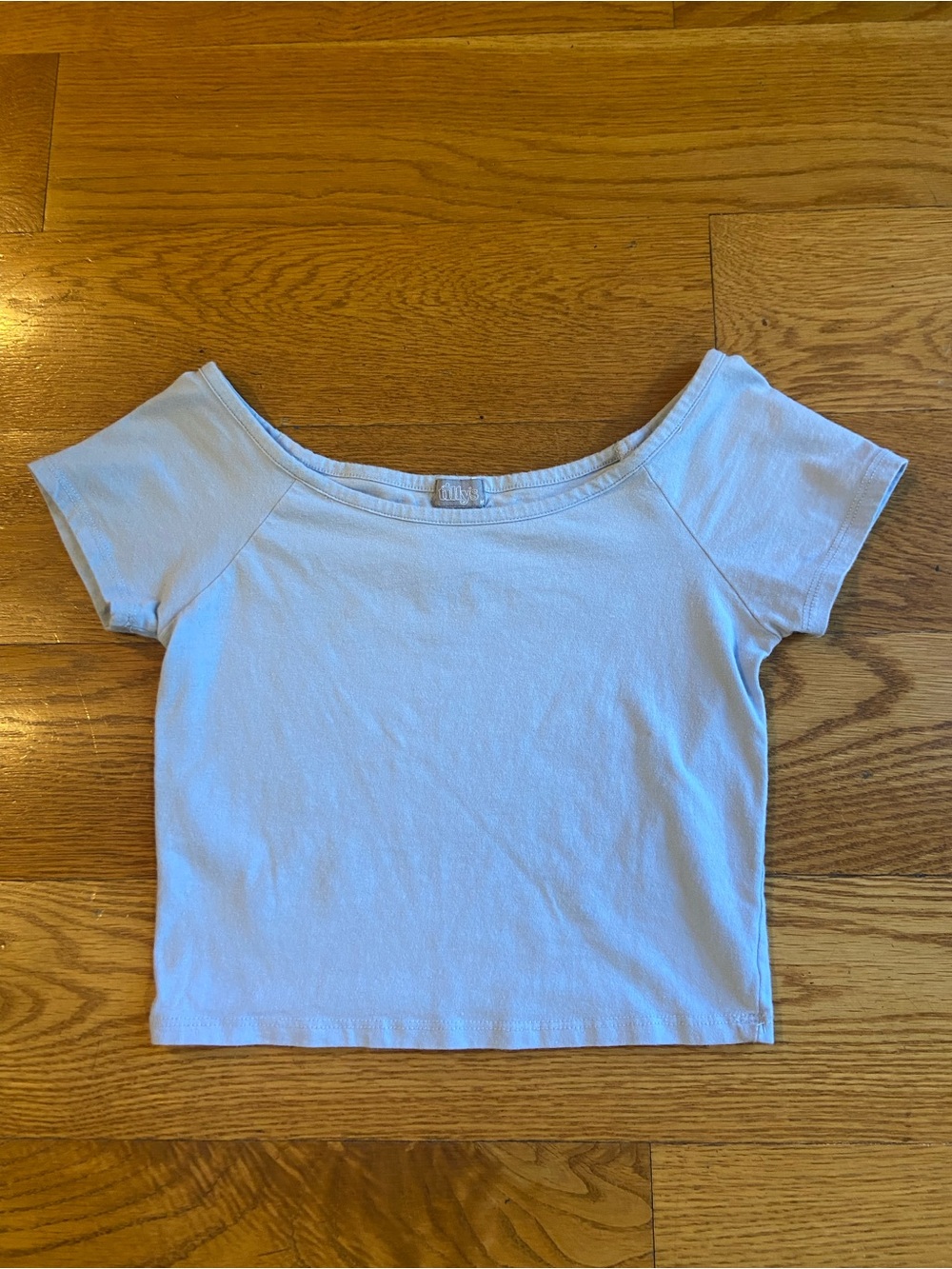 Women's Light Blue Scoop Neck Short Sleeve Top
